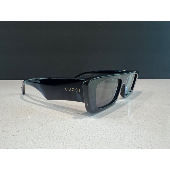 Gucci GG1331S 001 Black/Grey Narrow Rectangular Sunglasses NEW - Picture 10 of 11